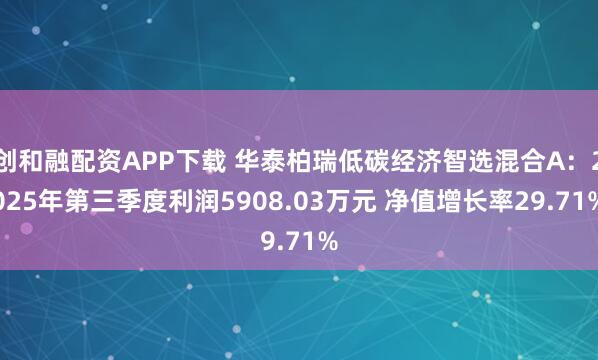 创和融配资APP下载 华泰柏瑞低碳经济智选混合A：2025年第三季度利润5908.03万元 净值增长率29.71%